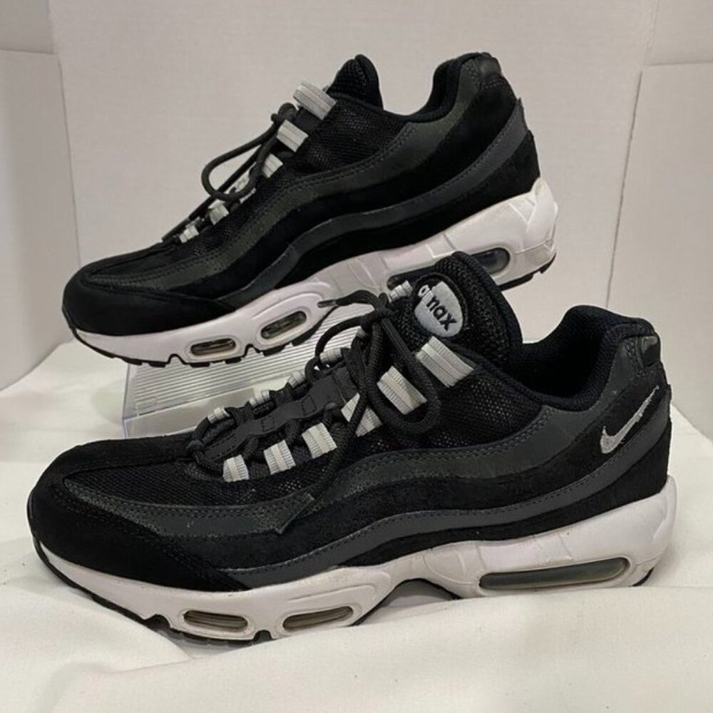 Nike Air Max 95 Triple Black Anthracite Reflective Sneakers Men’s 8.5 - Picture 3 of 12